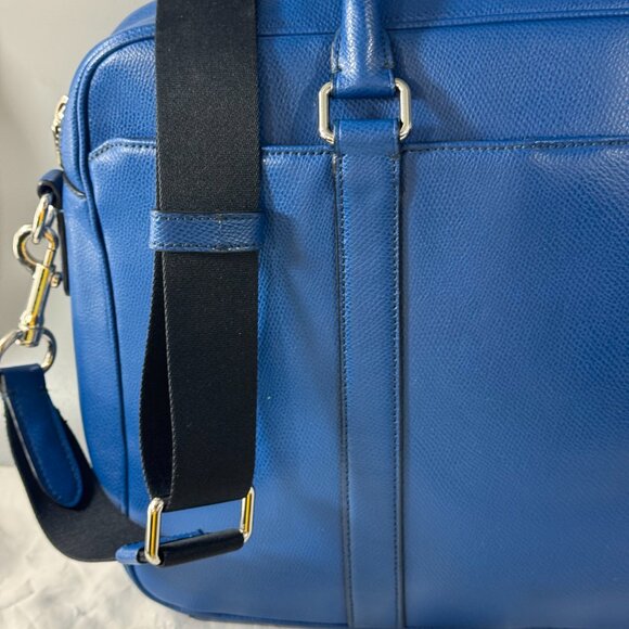 Coach F71681 Slim Cross Grain Men's Leather Briefcase/Handbag/Shoulder Bag, Blue - Picture 5 of 13